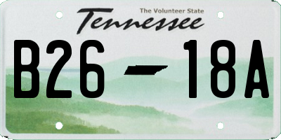 TN license plate B2618A