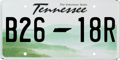 TN license plate B2618R