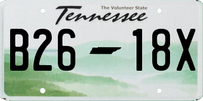 TN license plate B2618X