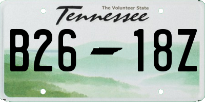TN license plate B2618Z