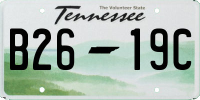 TN license plate B2619C