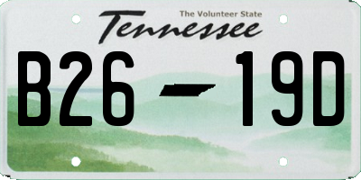 TN license plate B2619D