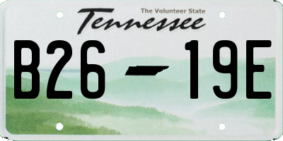 TN license plate B2619E
