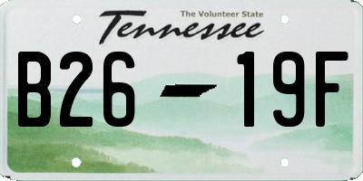 TN license plate B2619F