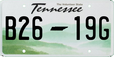 TN license plate B2619G