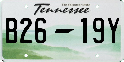 TN license plate B2619Y