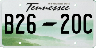 TN license plate B2620C