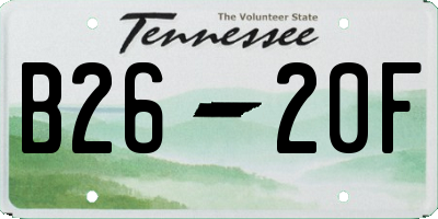TN license plate B2620F