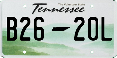TN license plate B2620L