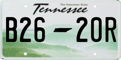 TN license plate B2620R