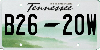 TN license plate B2620W