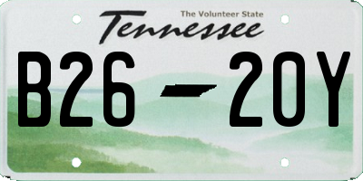 TN license plate B2620Y