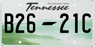 TN license plate B2621C