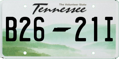 TN license plate B2621I