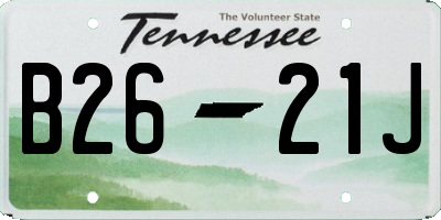 TN license plate B2621J