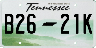 TN license plate B2621K