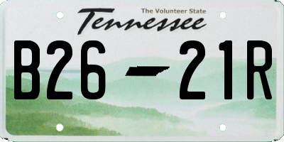 TN license plate B2621R
