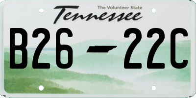 TN license plate B2622C