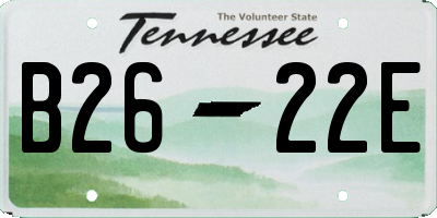 TN license plate B2622E