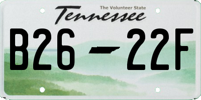 TN license plate B2622F