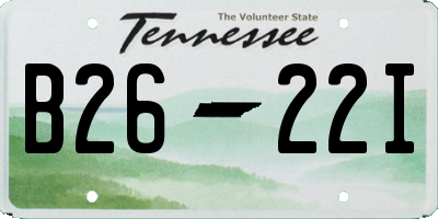 TN license plate B2622I