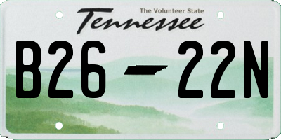 TN license plate B2622N