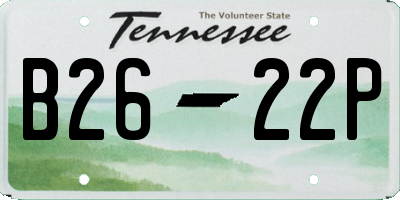 TN license plate B2622P