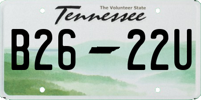 TN license plate B2622U