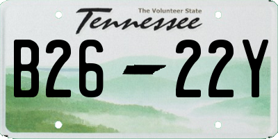 TN license plate B2622Y