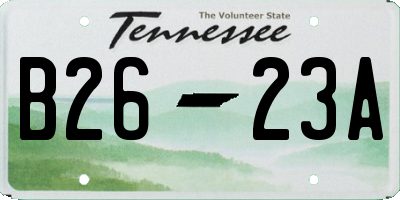 TN license plate B2623A