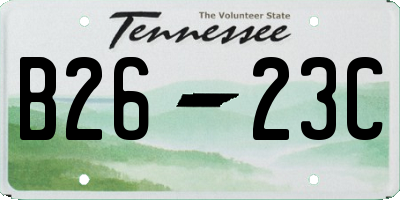 TN license plate B2623C