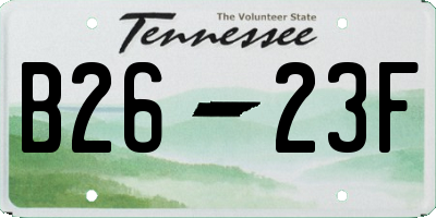 TN license plate B2623F