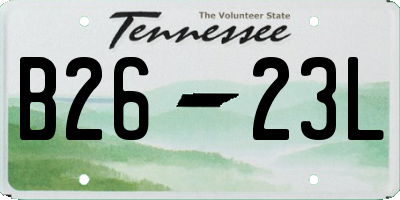 TN license plate B2623L