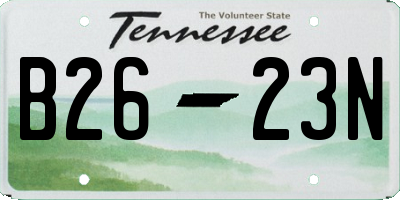 TN license plate B2623N