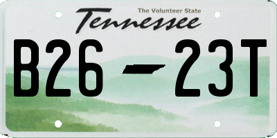 TN license plate B2623T
