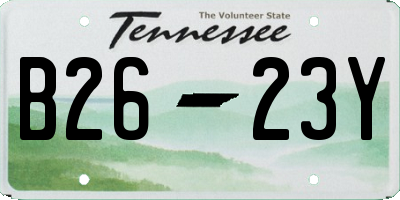 TN license plate B2623Y