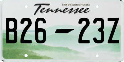 TN license plate B2623Z