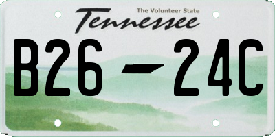 TN license plate B2624C
