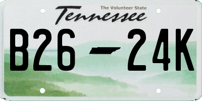 TN license plate B2624K