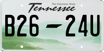 TN license plate B2624U