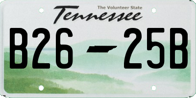 TN license plate B2625B