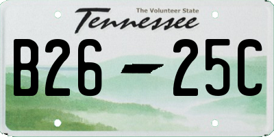 TN license plate B2625C
