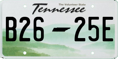TN license plate B2625E