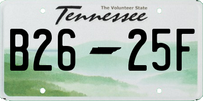 TN license plate B2625F