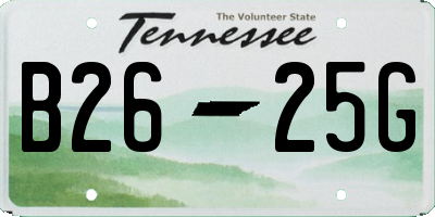 TN license plate B2625G