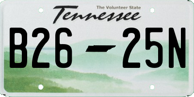 TN license plate B2625N