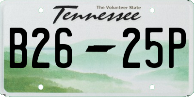 TN license plate B2625P