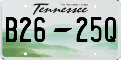 TN license plate B2625Q