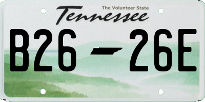 TN license plate B2626E