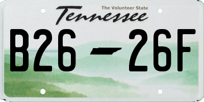 TN license plate B2626F
